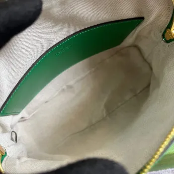 Gucci 702229 GG matelassé kožená kabelka přes rameno Jasně zelená