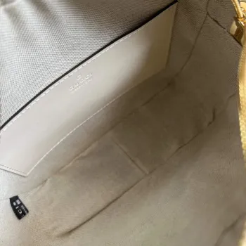 Gucci 702234 GG Matelassé Kožená Kabelka přes Rameno Bílá