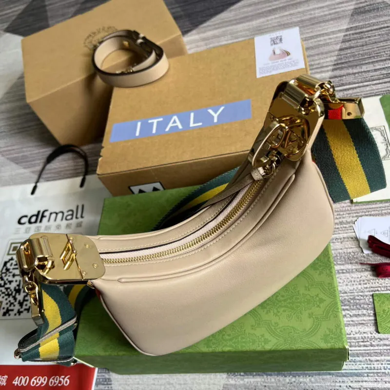 Gucci 699409 Gucci Attache malá ramenní taška Khaki