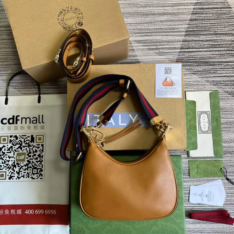 Gucci 699409 Gucci Attache malá kabelka přes rameno Tmavě oranžová