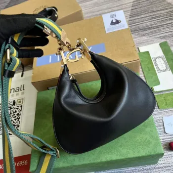 Gucci 699409 Gucci Attache malá ramenní taška Černá