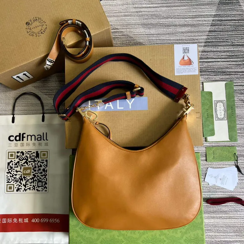 Gucci 702823 Gucci Attache velká taška přes rameno Tmavě oranžová