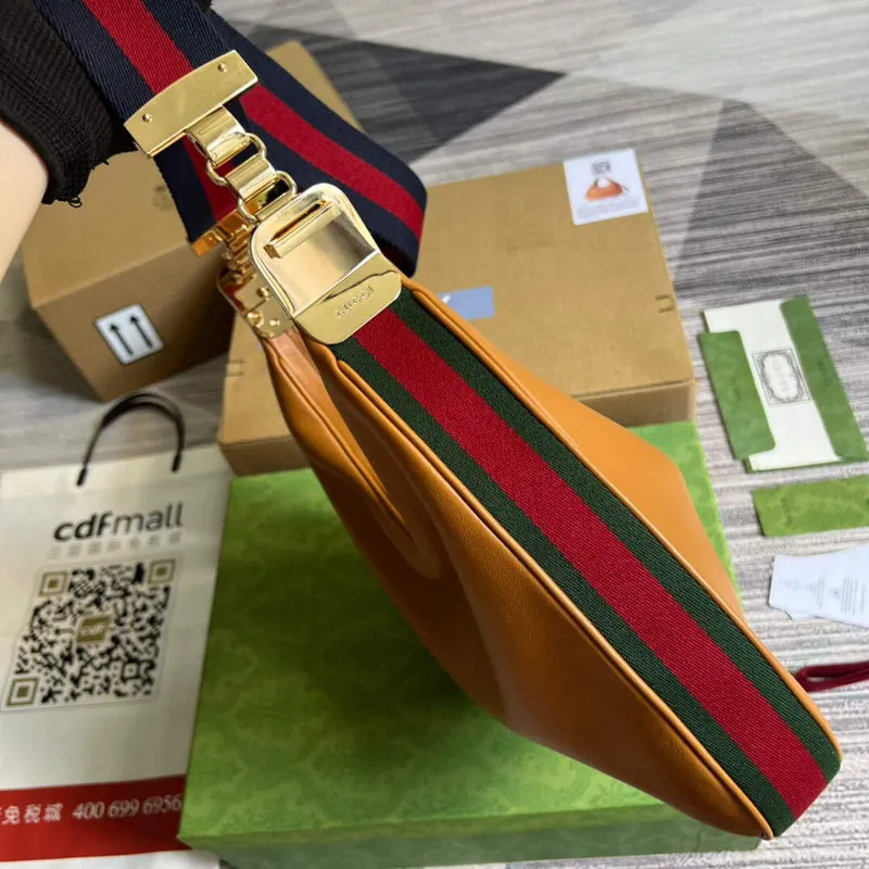 Gucci 702823 Gucci Attache velká taška přes rameno Tmavě oranžová