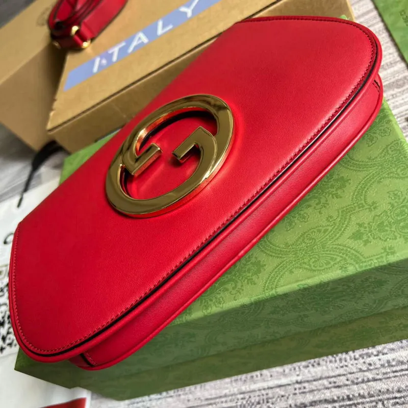 Gucci 699268 Gucci Blondie kožená taška přes rameno červená