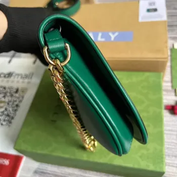 Gucci 699268 Gucci Blondie kožená taška přes rameno Zelená