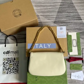 Gucci 699268 Gucci Blondie kožená taška přes rameno bílá