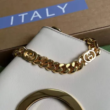 Gucci 699268 Gucci Blondie kožená taška přes rameno bílá