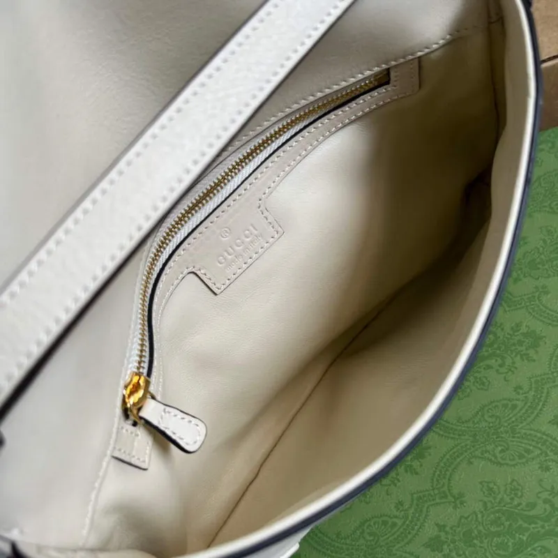 Gucci 699268 Gucci Blondie kožená taška přes rameno bílá