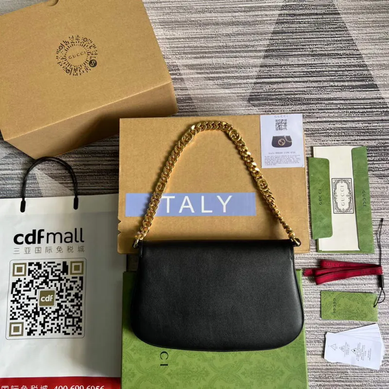 Gucci 699268 Gucci Blondie kožená taška přes rameno černá