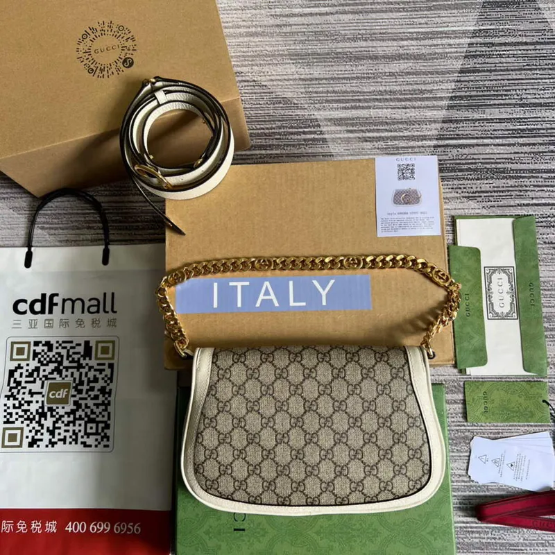 Gucci 699268 Gucci Blondie kabelka přes rameno GG Supreme plátno Bílá