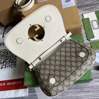 Gucci 699268 Gucci Blondie kabelka přes rameno GG Supreme plátno Bílá