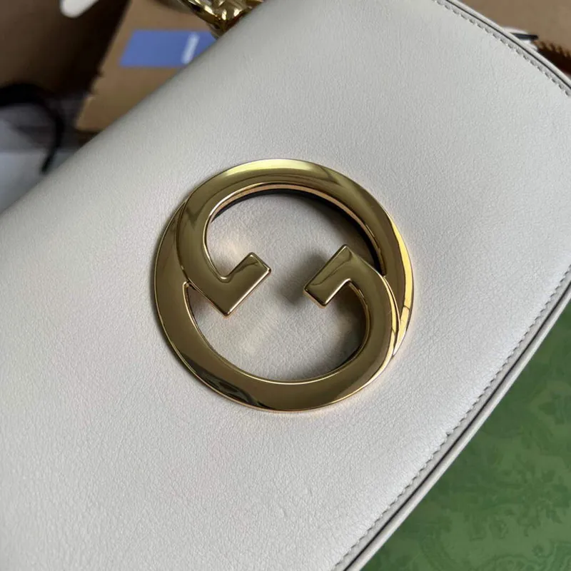 Gucci 698643 Gucci Blondie mini kožená taška Bílá