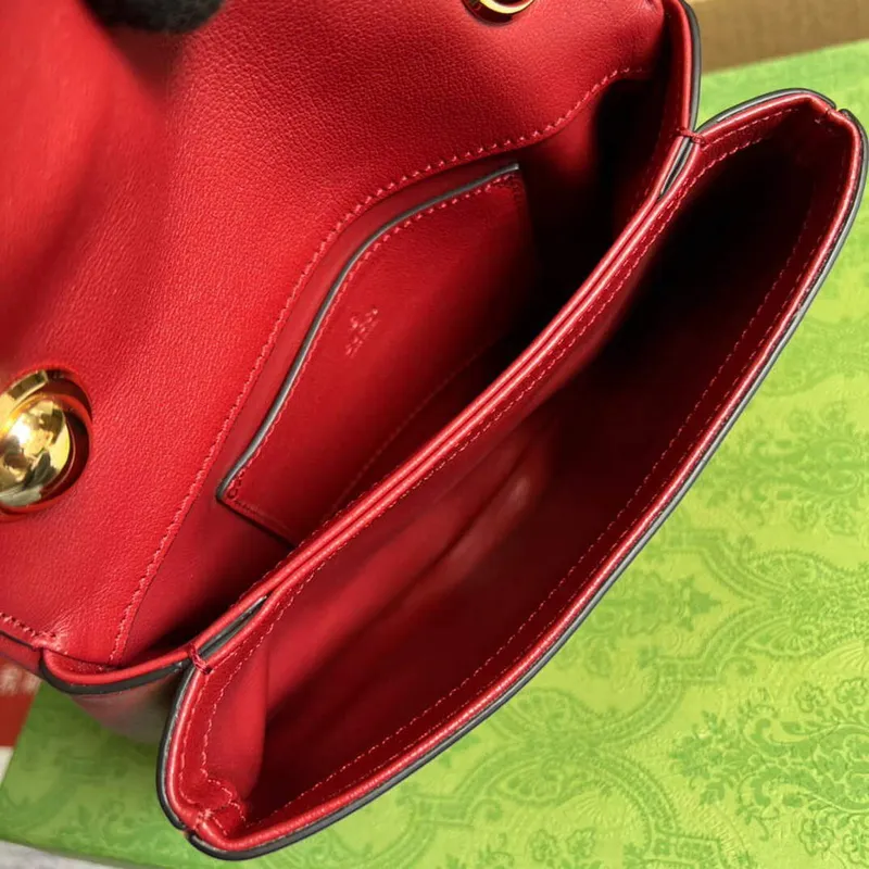 Gucci 698643 Gucci Blondie mini kožená taška Červená