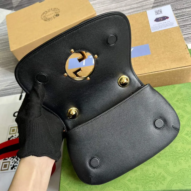 Gucci 698643 Gucci Blondie mini kožená taška Černá