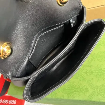 Gucci 698643 Gucci Blondie mini kožená taška Černá