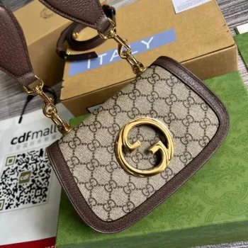 Gucci 698643 Gucci Blondie mini taška Hnědá