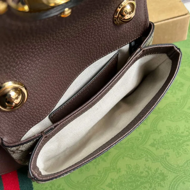 Gucci 698643 Gucci Blondie mini taška Hnědá