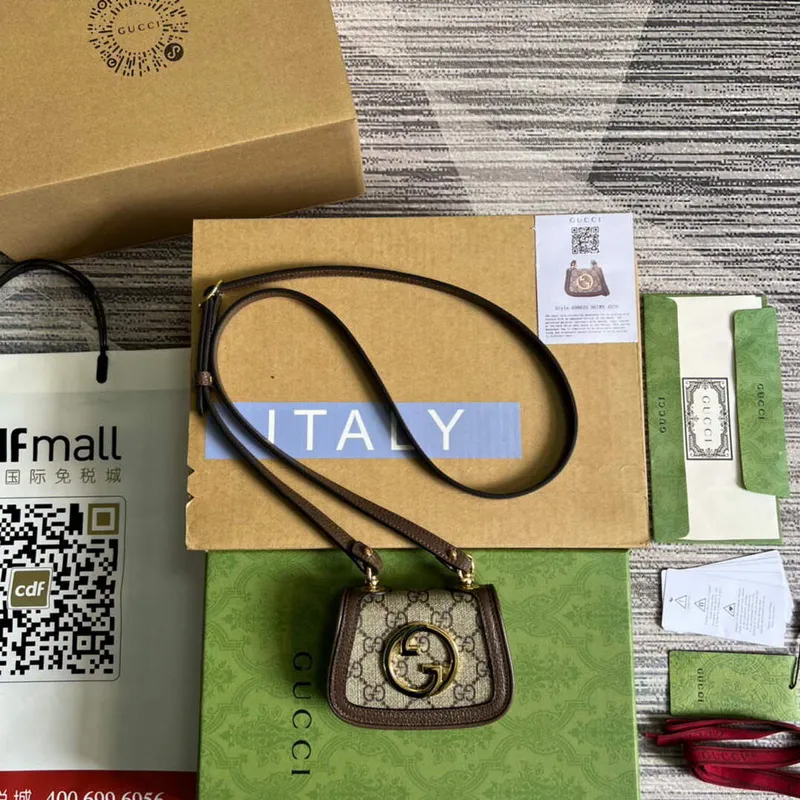 Gucci 698635 Gucci Blondie pouzdro na karty hnědé