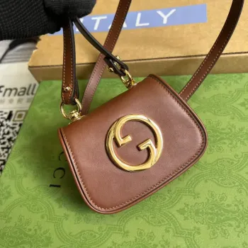 Gucci 698635 Gucci Blondie Mini pouzdro na karty peněženka tmavě hnědá
