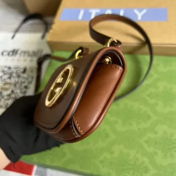 Gucci 698635 Gucci Blondie Mini pouzdro na karty peněženka tmavě hnědá