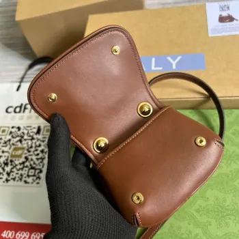 Gucci 698635 Gucci Blondie Mini pouzdro na karty peněženka tmavě hnědá