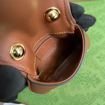 Gucci 698635 Gucci Blondie Mini pouzdro na karty peněženka tmavě hnědá