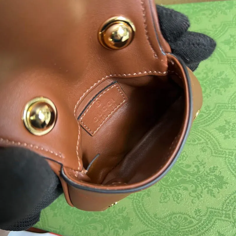 Gucci 698635 Gucci Blondie Mini pouzdro na karty peněženka tmavě hnědá