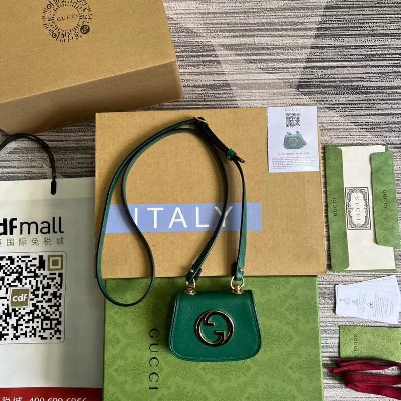 Gucci 698635 Gucci Blondie Mini peněženka na karty Zelená