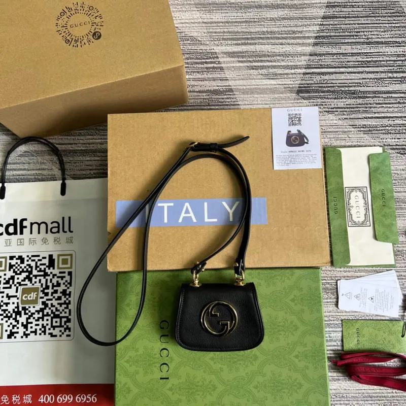 Gucci 698635 Gucci Blondie Mini pouzdro na karty peněženka Černá