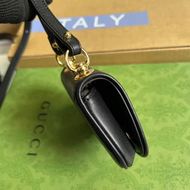 Gucci 698635 Gucci Blondie Mini pouzdro na karty peněženka Černá