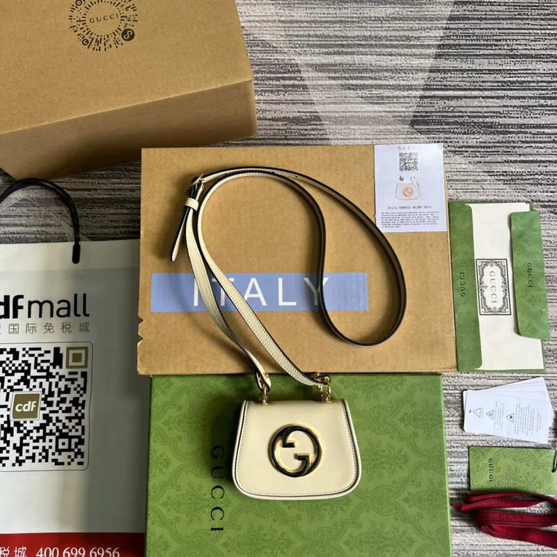 Gucci 698635 Gucci Blondie Mini pouzdro na karty peněženka Bílá