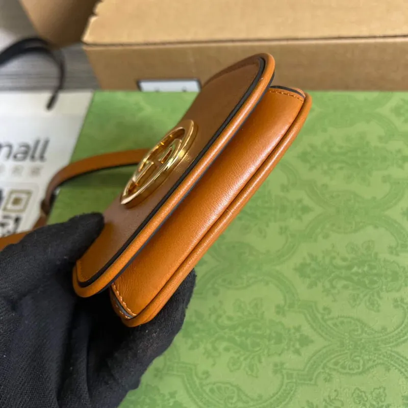 Gucci 698635 Gucci Blondie Mini pouzdro na karty hnědé