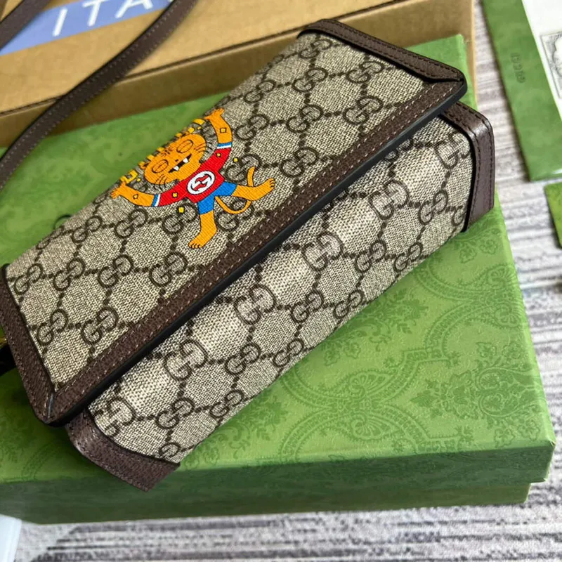 Gucci 700733 mini taška s potiskem kočky