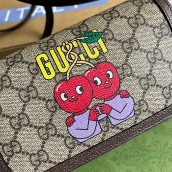 Gucci 700733 Gucci mini taška s potiskem třešní