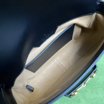 Gucci Horsebit 1955 mini taška z ještěrčí kůže 675801 černá kůže