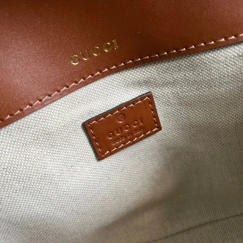 Gucci Horsebit 1955 GG mini taška 675801 Hnědá kůže