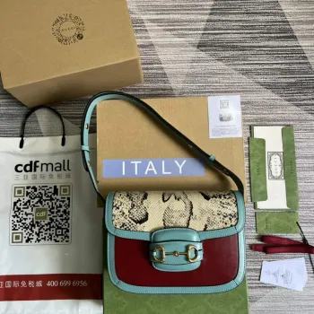 Gucci Horsebit 1955 ramenní taška 602204 Modrá