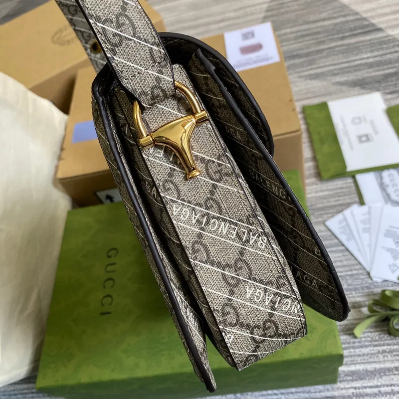 Gucci Horsebit 1955 ramenní taška 602204 Béžová