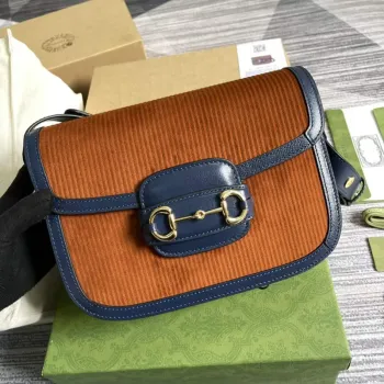 Gucci Horsebit 1955 malá taška 602204 Hnědý kordurovým materiálem