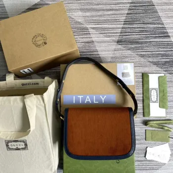 Gucci Horsebit 1955 malá taška 602204 Hnědý kordurovým materiálem