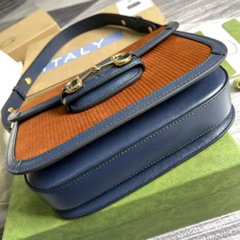Gucci Horsebit 1955 malá taška 602204 Hnědý kordurovým materiálem