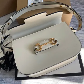 Gucci Horsebit 1955 ramenní taška 602204 béžová kůže