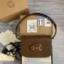 Gucci Horsebit 1955 ramenní taška 602204 Hnědá kůže