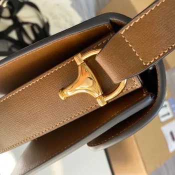 Gucci Horsebit 1955 ramenní taška 602204 Hnědá kůže