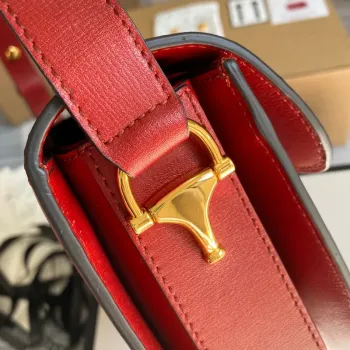 Gucci Horsebit 1955 ramenní taška 602204 Červená kůže