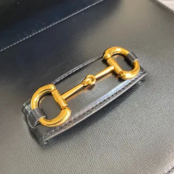 Gucci Horsebit 1955 ramenní taška 602204 Černá kůže