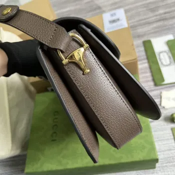 Gucci Horsebit 1955 ramenní taška 602204 hnědá s hnědou kůží