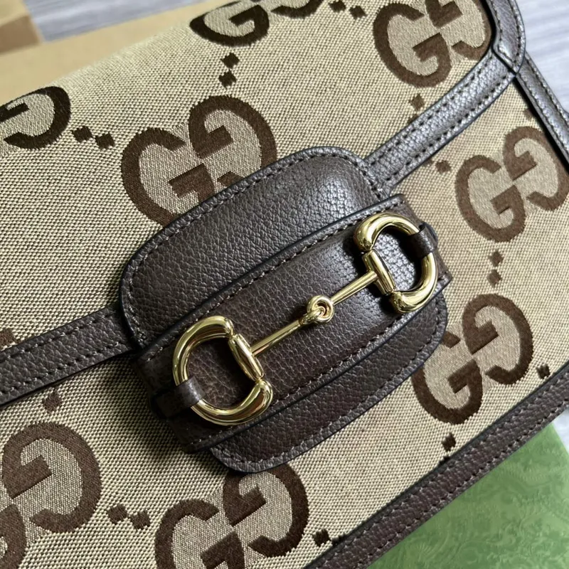 Gucci Horsebit 1955 ramenní taška 602204 hnědá s hnědou kůží