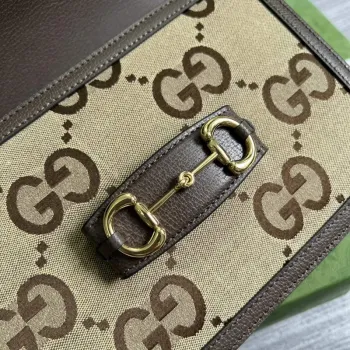Gucci Horsebit 1955 ramenní taška 602204 hnědá s hnědou kůží