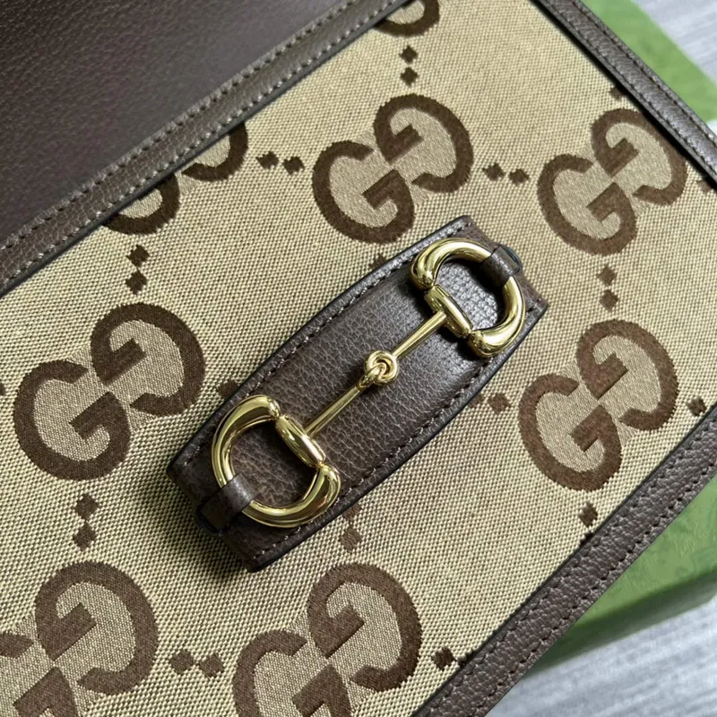 Gucci Horsebit 1955 ramenní taška 602204 hnědá s hnědou kůží